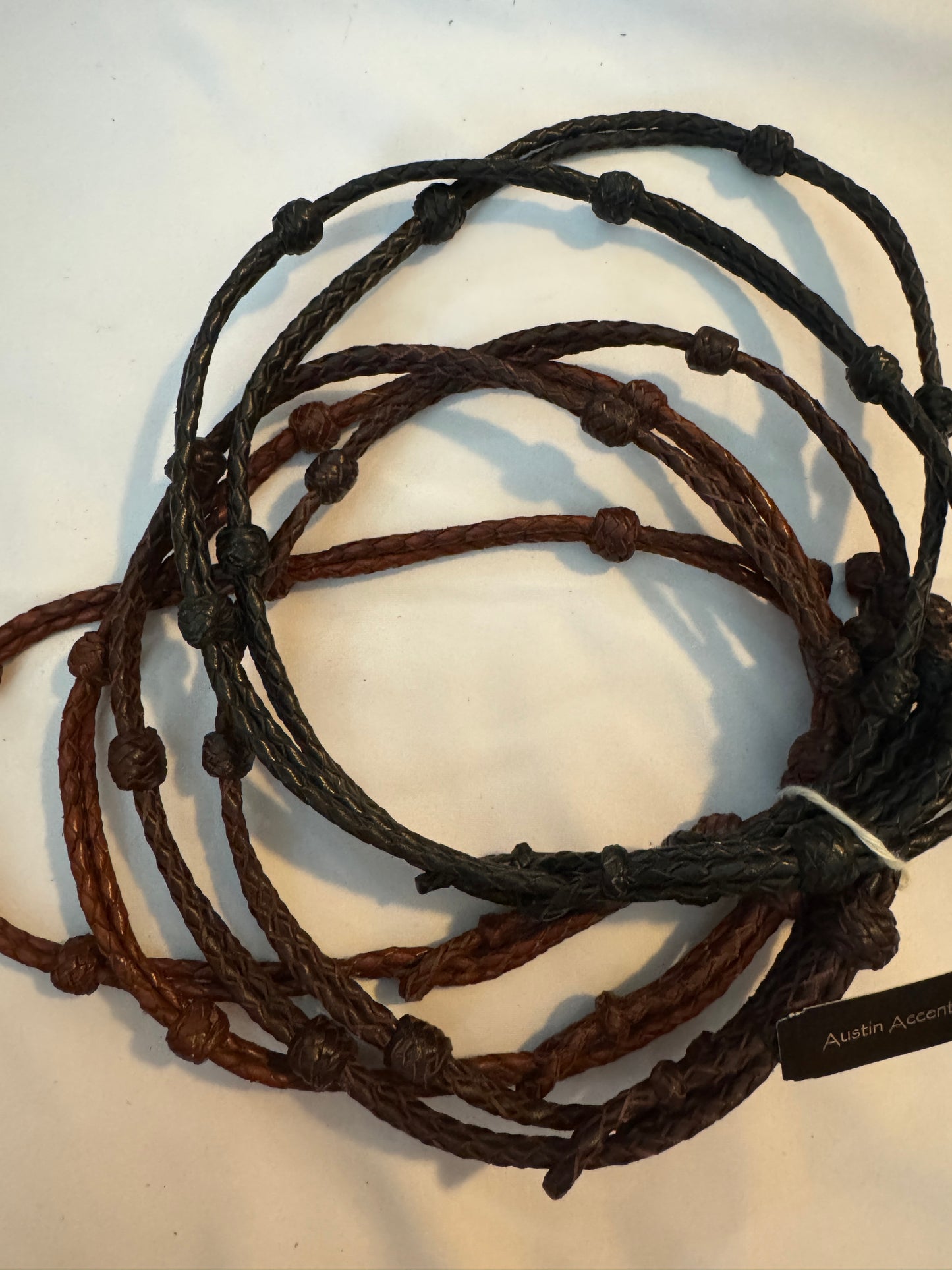 Knotted Leather Cord Band